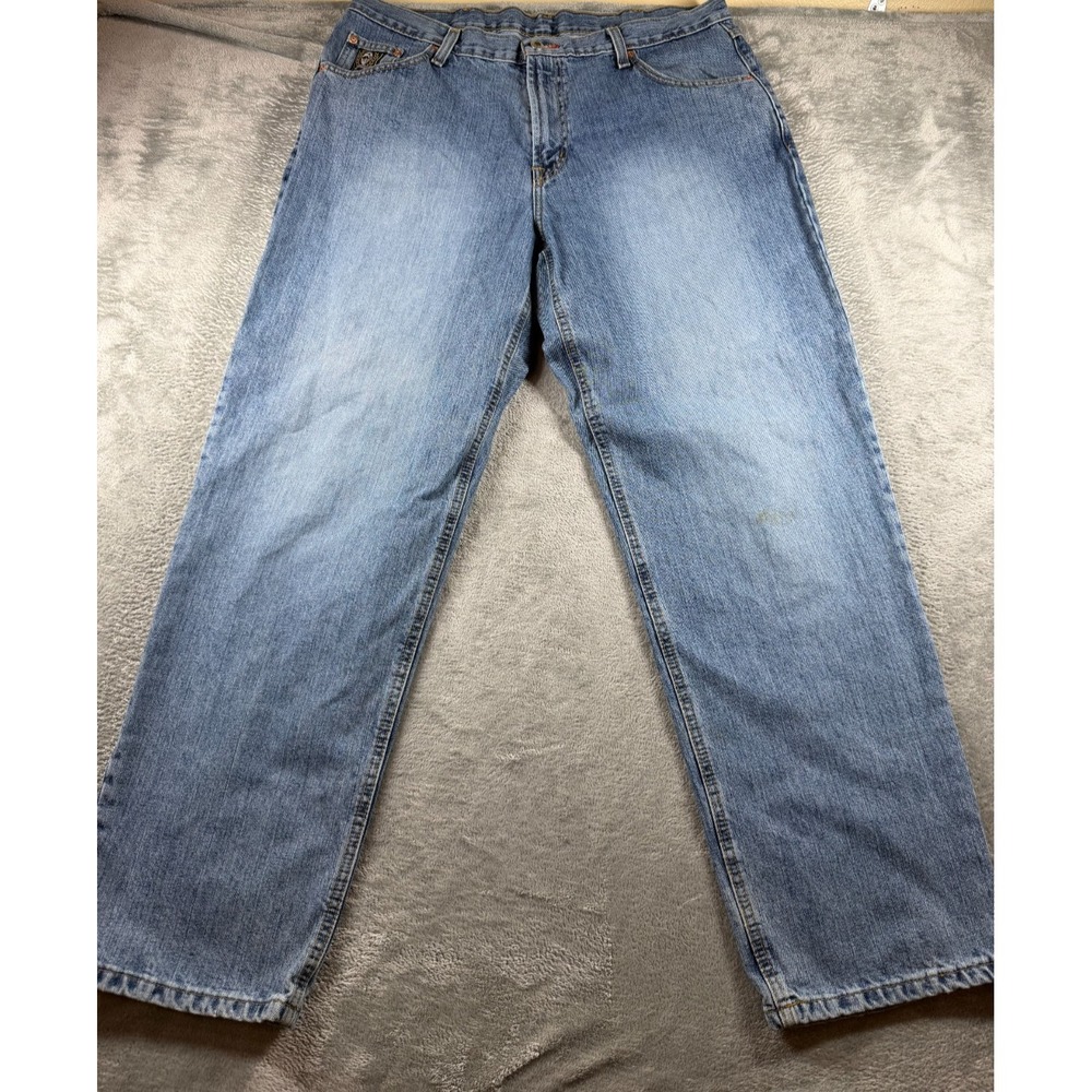 Cinch Jeans Mens 38x32 Blue Denim Relaxed Fit Western Cowboy Rodeo
